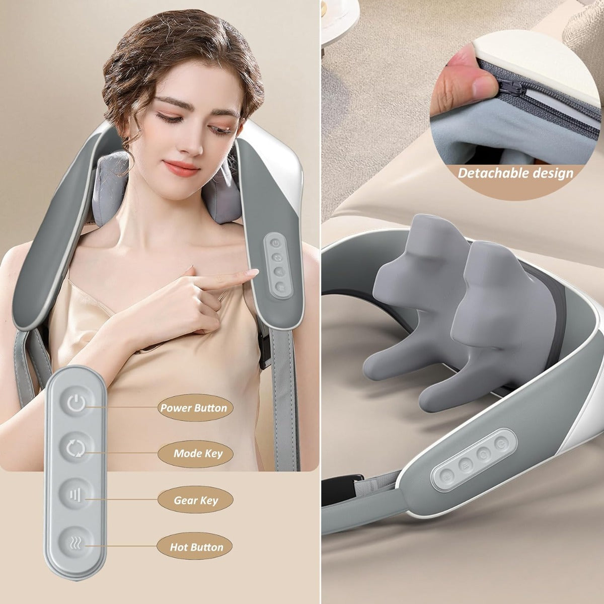 Masajeador 5D para cuello, hombros y espalda con calor terapéutico
