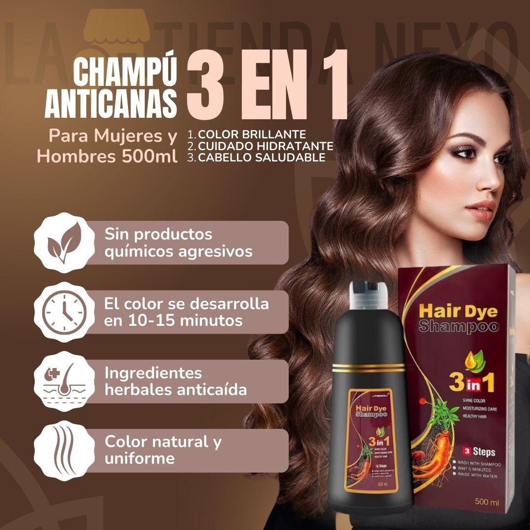 Champú Anticanas 3 en 1 para Mujeres e Hombres - Marrón