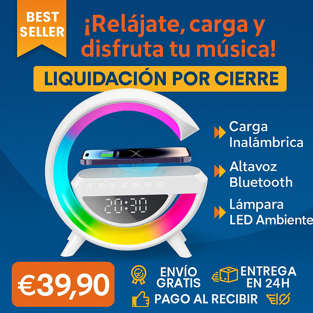 💡DreamLight - Cargador inalámbrico 3.0: Iluminacion, Carga y Música en um Solo Dispositivo 🎶📱