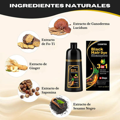 Champú Anticanas 3 en 1 para Mujeres e Hombres - Marrón