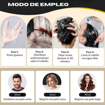 Champú Anticanas 3 en 1 para Mujeres e Hombres - Marrón
