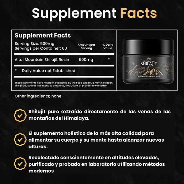 (Pague 1 Lleve 2) Shilajit Pura Del Himalaya Com + 87 Minerales Vitales - Últimas unidades.