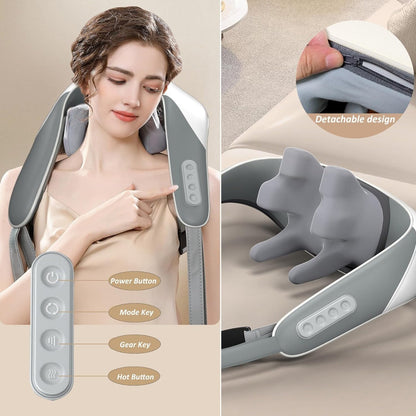 Masajeador 5D para cuello, hombros y espalda con calor terapéutico
